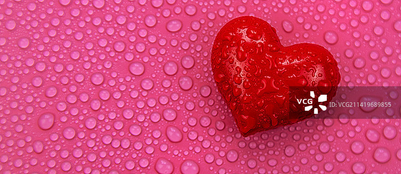 情人节湿心背景特写红色图片素材