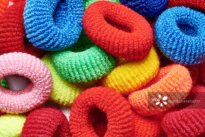 美国多色羊毛球特写镜头图片素材