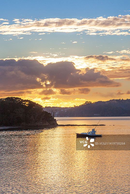 美国群岛湾日出图片素材