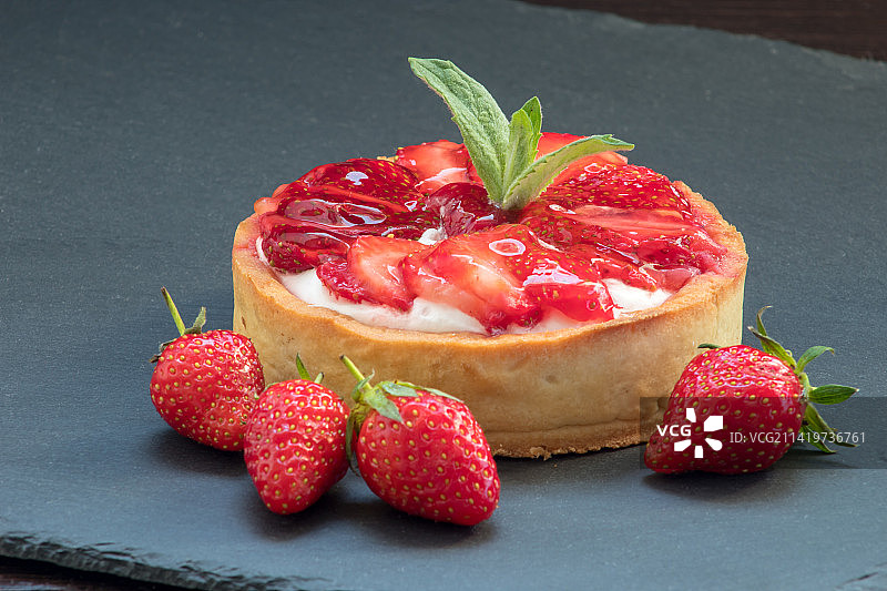 美味自制草莓挞（罗马尼亚）图片素材