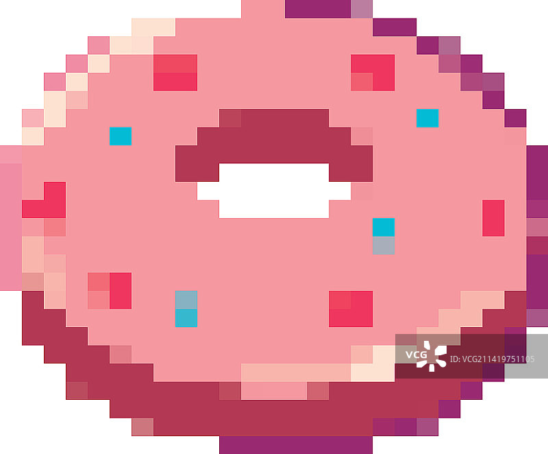 扁平像素风甜甜圈图片素材