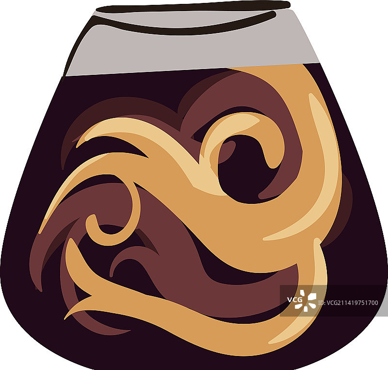 扁平风格咖啡玻璃杯图片素材