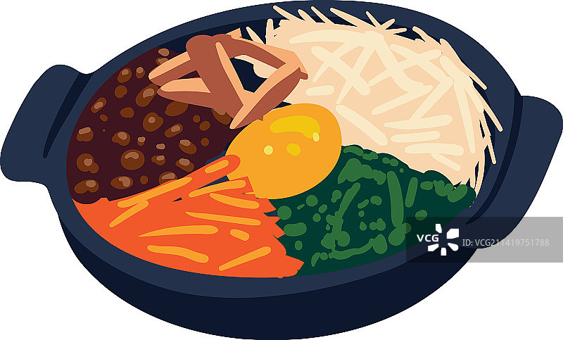 扁平风格的韩式拌饭图片素材
