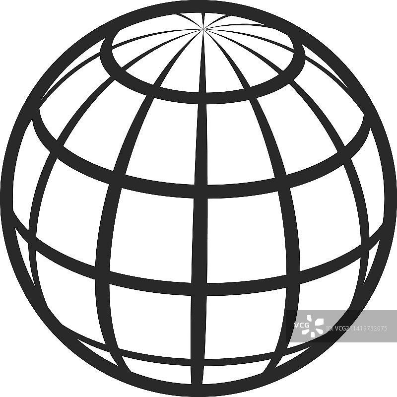 世界网格球体线性符号图片素材