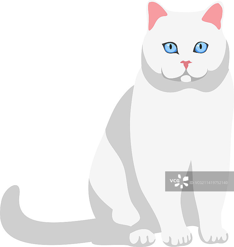 蓬松的白色猫咪宠物图标图片素材