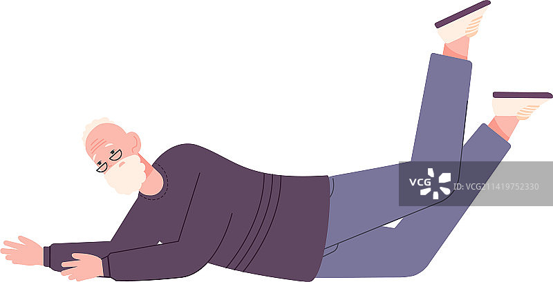 老年人滑倒摔断骨图片素材