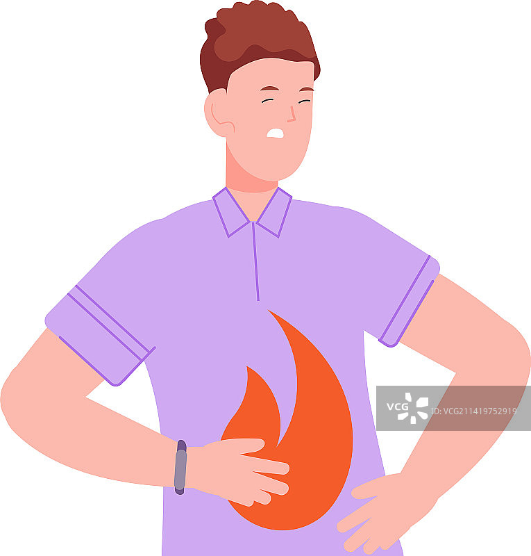 年轻人胃部灼热感图片素材