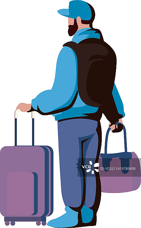 带行李的旅行者图片素材