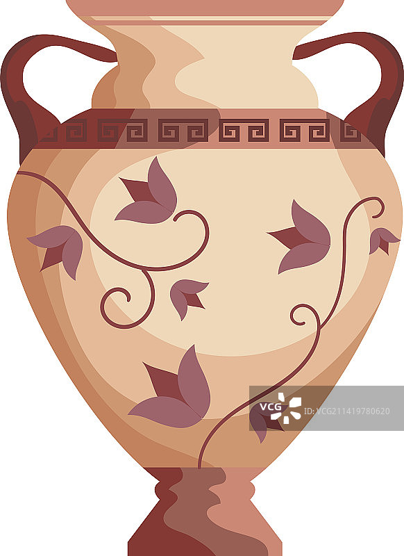 带有鲜花的希腊花瓶图片素材