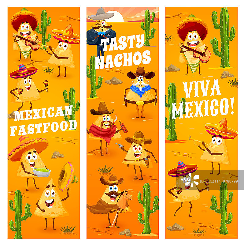 墨西哥玉米片、牛仔、强盗和警长图片素材