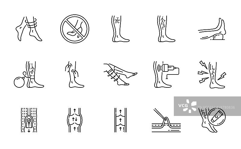 静脉曲张治疗图标：腿部静脉血栓图片素材