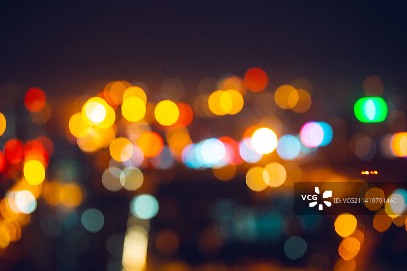 浪漫的城市夜景光斑图片素材