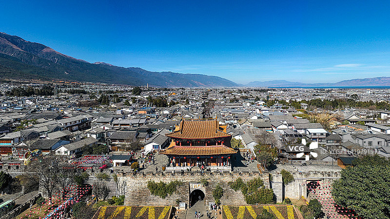 航拍云南大理古城图片素材