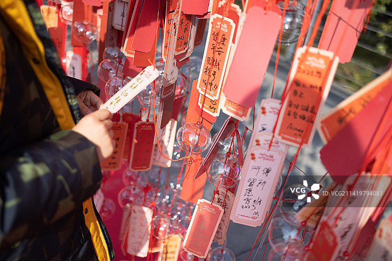 春节新年祝福许愿墙祝福卡图片素材