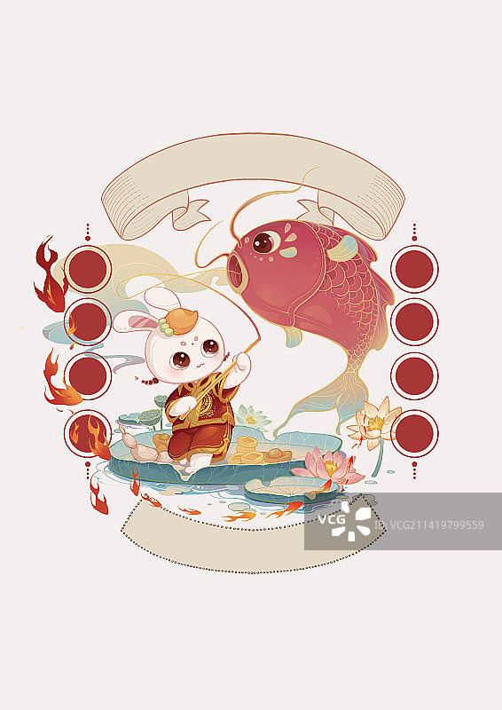 兔子年画图片素材