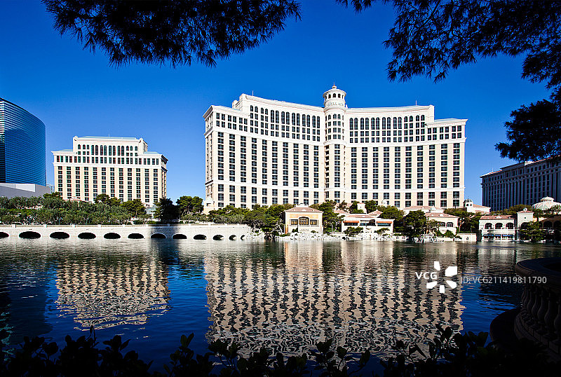 拉斯维加斯百丽宫酒店倒影图片素材