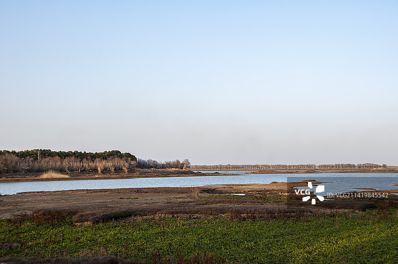 武汉东西湖府河湿地观鸟图片素材
