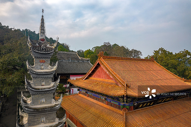中国四川省遂宁市广德寺航拍图片素材
