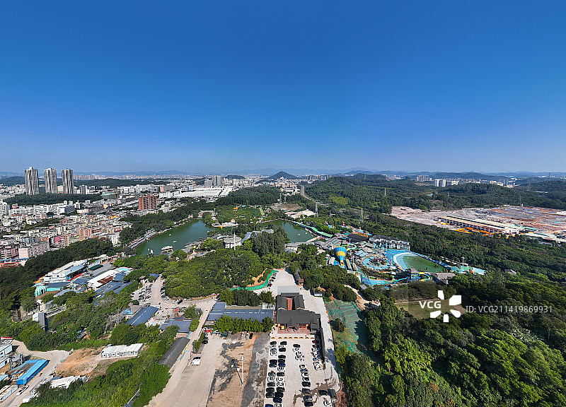 广东省深圳市龙华区观澜山水田园旅游文化园航拍图片素材