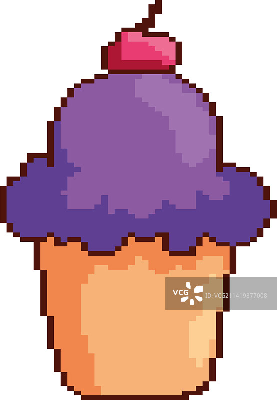 像素化的美味纸杯蛋糕糕点图片素材