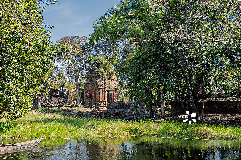 柬埔寨贡开Koh Ker古城遗迹群玛雅金字塔图片素材