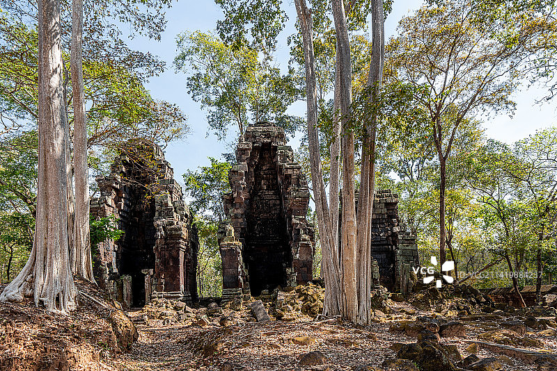 柬埔寨贡开Koh Ker古城遗迹群玛雅金字塔图片素材