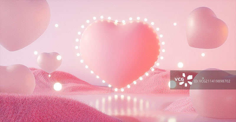 情人节电商展台场景图片素材