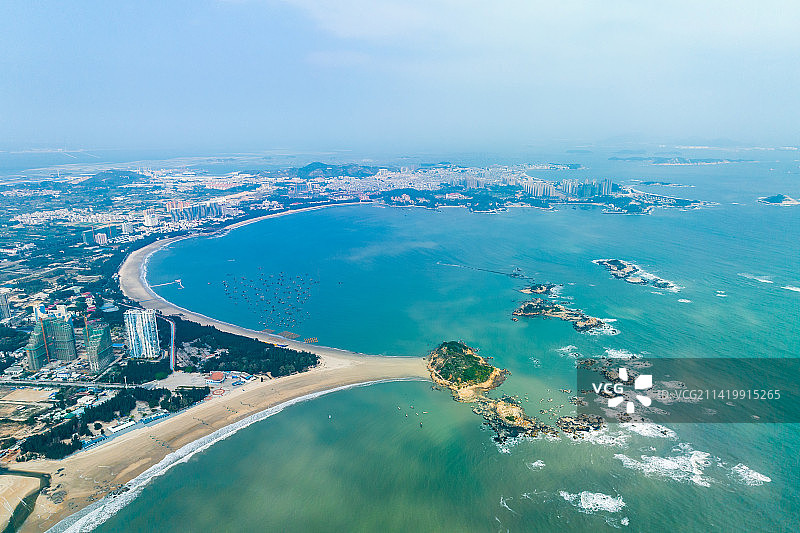 漳州东山岛马銮湾自然风光航拍图片素材