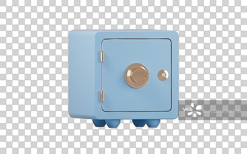 金属保险箱3D渲染图片素材