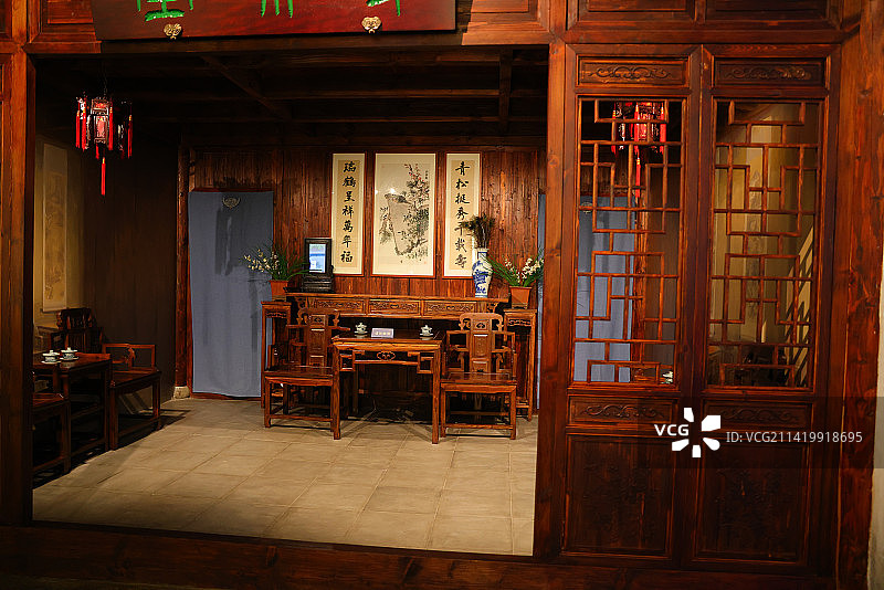 浙江嘉兴平湖博物馆古代会客厅图片素材