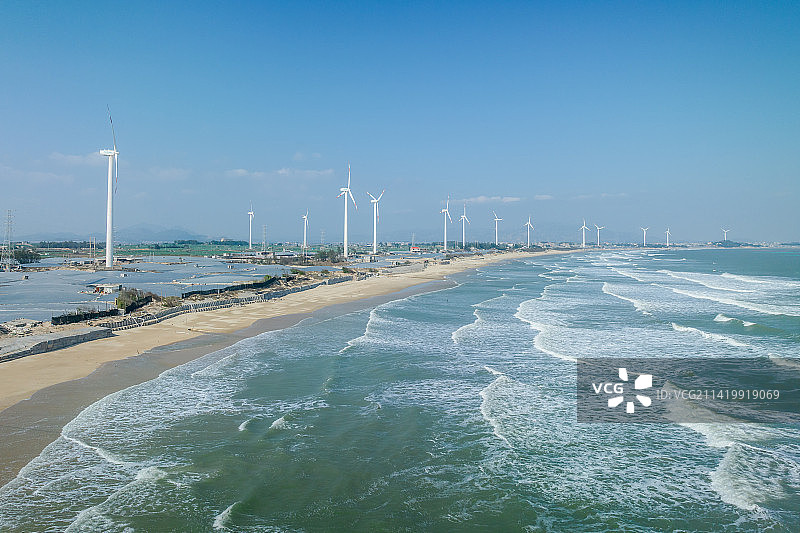 福建漳州市六鳌半岛海岸线自然风光航拍图片素材