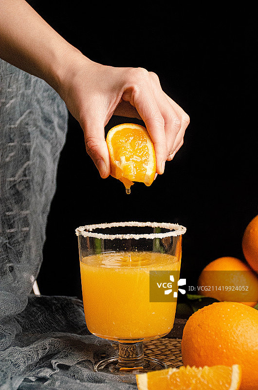 脐橙橙子果汁水果切片图片素材