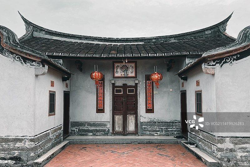 漳州埭美古村燕尾脊建筑图片素材