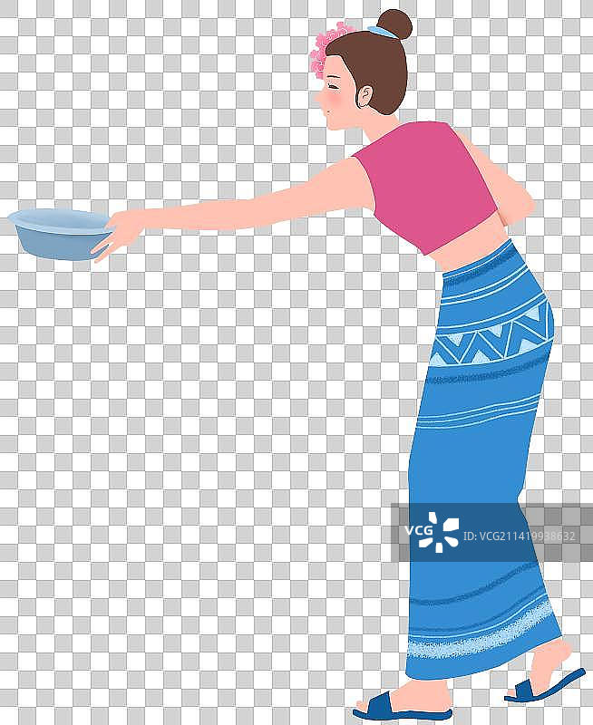 泼水节的傣族少女图片素材