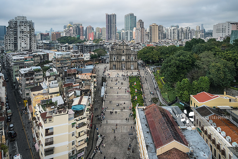 澳门大三巴牌坊标志性景点图片素材