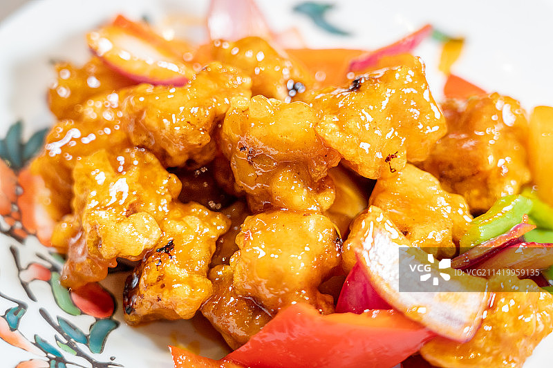 广东特色名菜菠萝咕咾肉图片素材