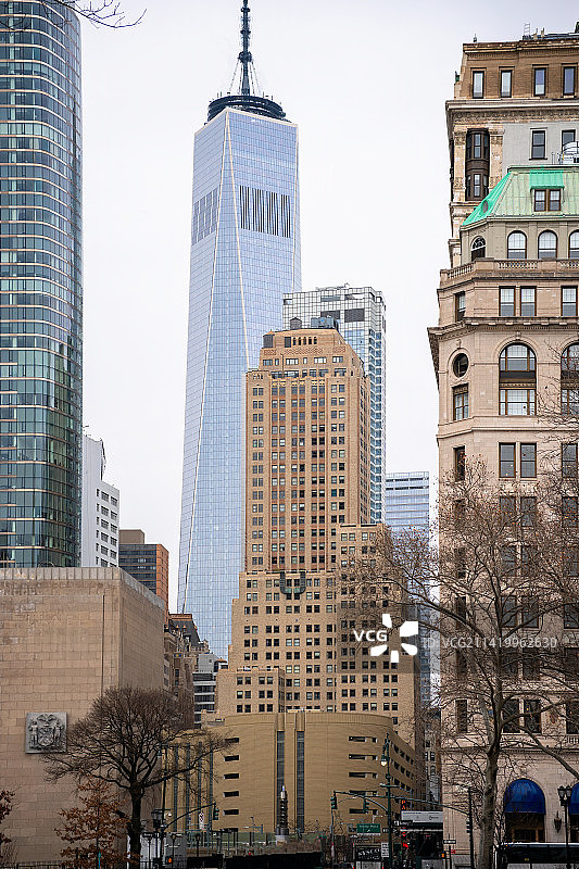 美国纽约市曼哈顿下城天际线图片素材
