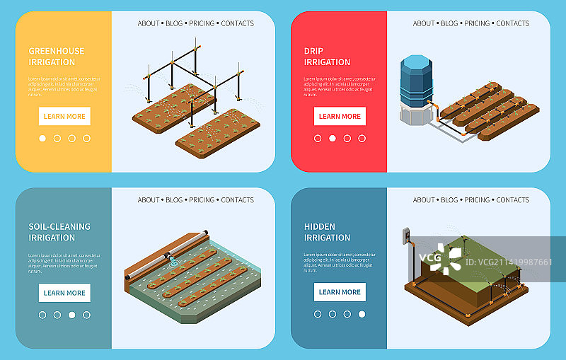 2.5D灌溉系统着陆页图片素材