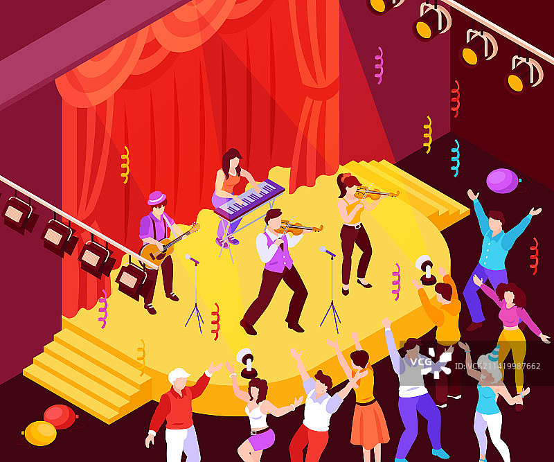 2.5D乐队表演图片素材