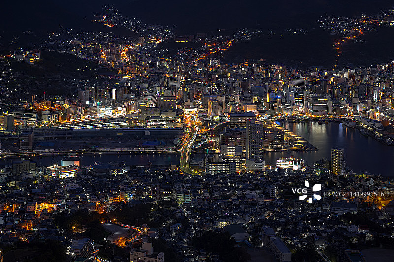 日本长崎城市夜景图片素材
