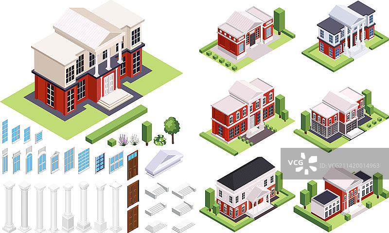 经典建筑构造套件图片素材