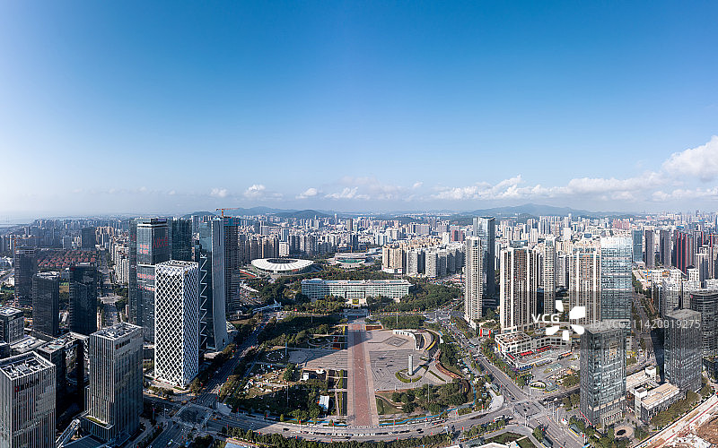 深圳宝安中轴线航拍图片素材