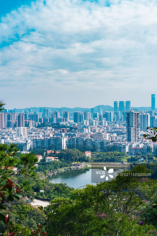 城市美景厦门特色城市风光俯拍航拍高空美景图片素材