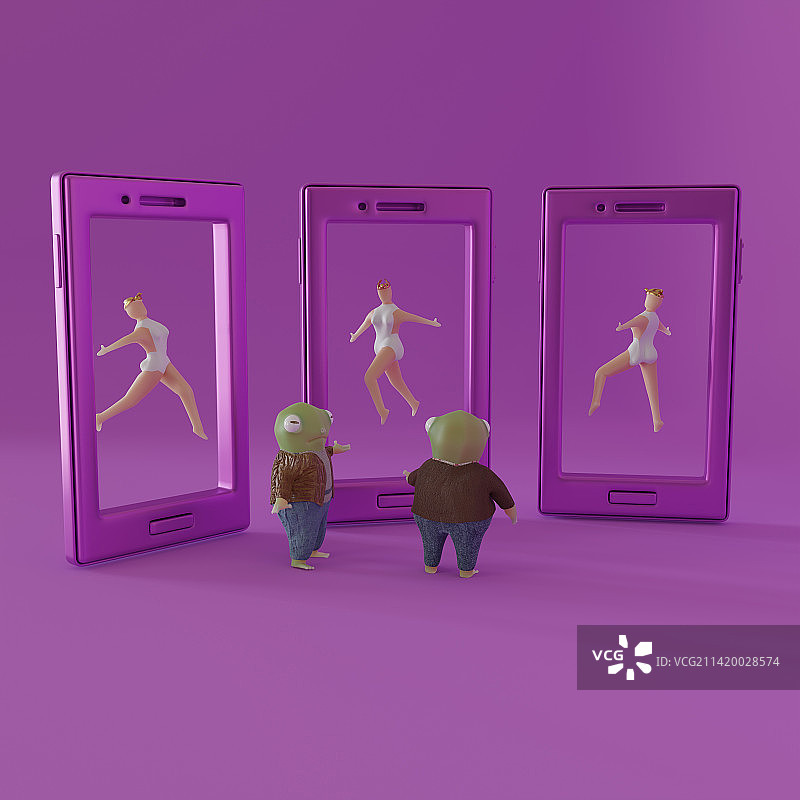 癞蛤蟆与天鹅图片素材