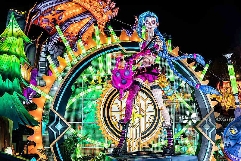 中国自贡国际恐龙灯会夜景图片素材