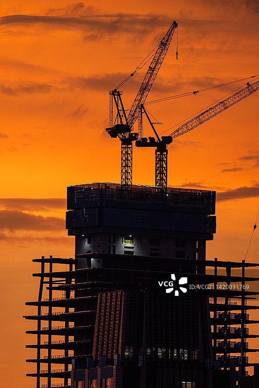 黄昏建筑剪影图片素材