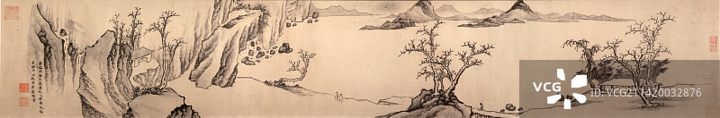 北京中国国家博物馆后赤壁赋图明代张瑞图27.9X320.0cm大都会博物馆藏品图片素材