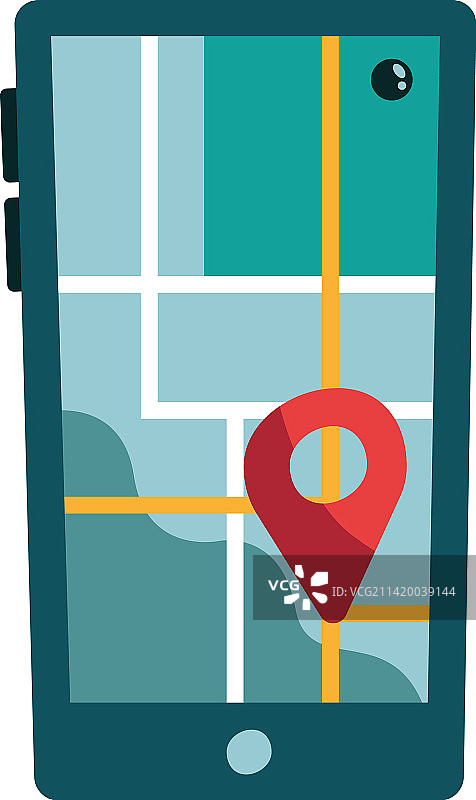 智能手机中的图钉位置图片素材