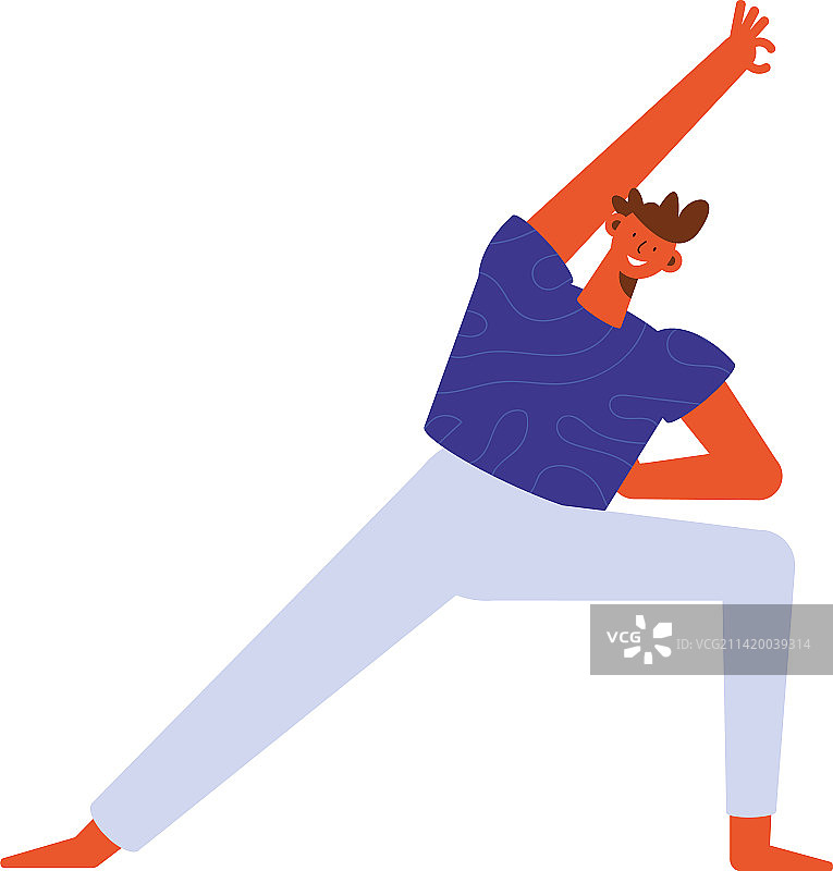 快乐的男人在练习瑜伽图片素材