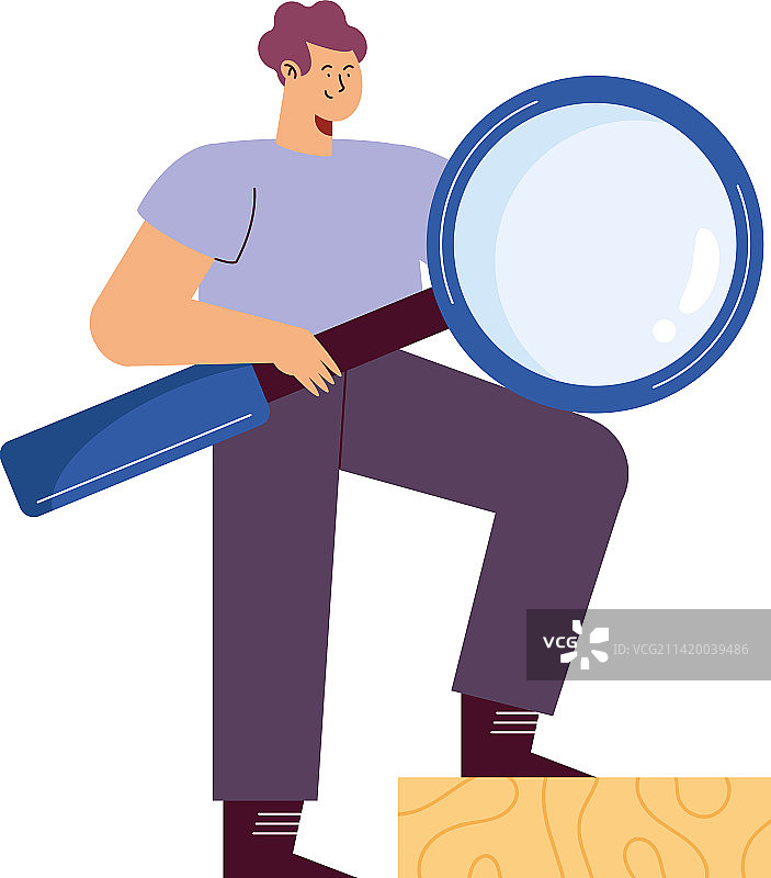手持放大镜的男人图片素材